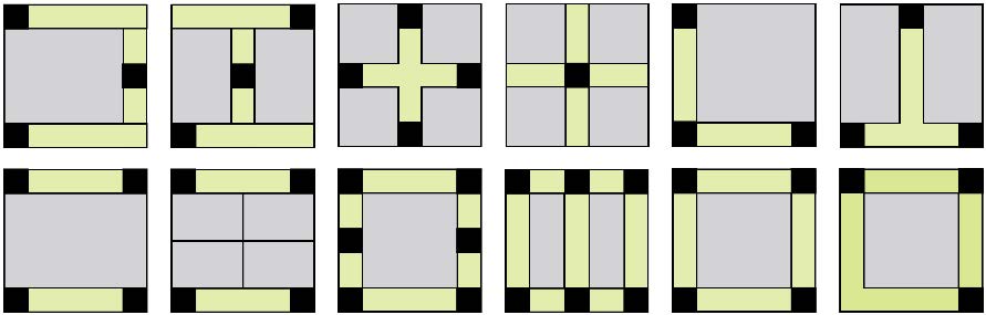 Varianten quadratförmiger Suchmuster für einen intelligenten Code